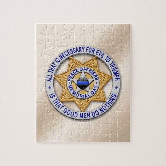 Thin Blue Line Star Badge Legpuzzel (Verticaal)