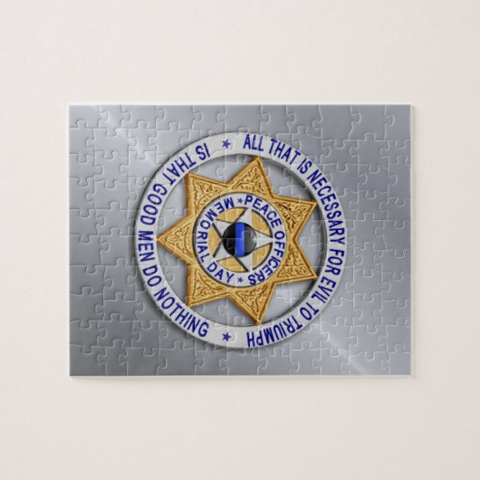 Thin Blue Line Star Badge Legpuzzel (Horizontaal)