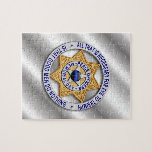 Thin Blue Line Star Badge Legpuzzel (Horizontaal)