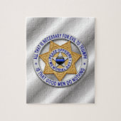 Thin Blue Line Star Badge Legpuzzel (Verticaal)