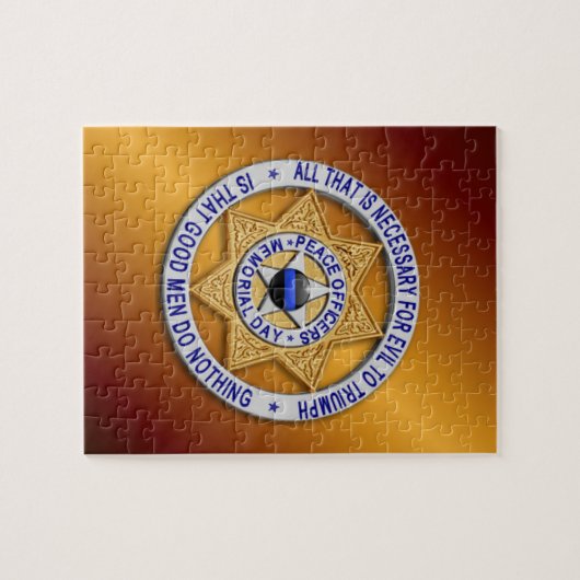 Thin Blue Line Star Badge Legpuzzel (Horizontaal)