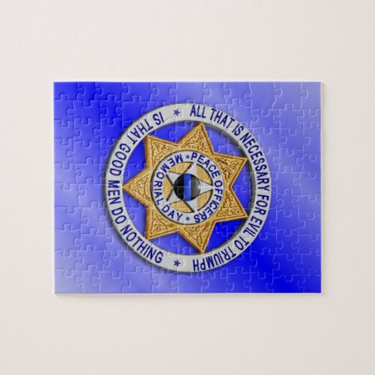 Thin Blue Line Star Badge Legpuzzel (Horizontaal)