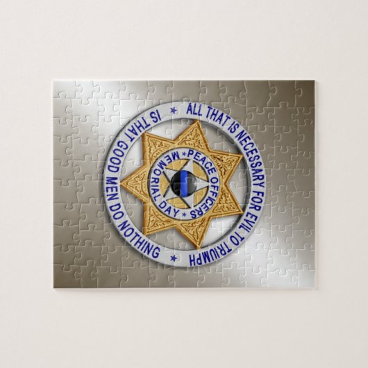 Thin Blue Line Star Badge Legpuzzel (Horizontaal)