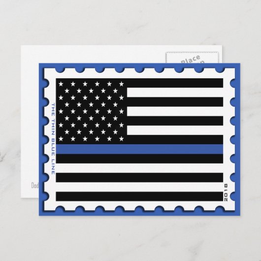 THIN BLUE LINE STEMP BRIEFKAART (Voorkant / Achterkant)