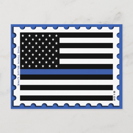 THIN BLUE LINE STEMP BRIEFKAART (Voorkant)