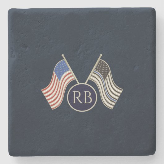 Thin Blue Line Stenen Onderzetter (Voorkant)