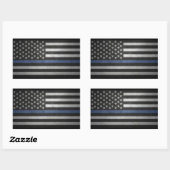 Thin Blue Line-Sticker Rechthoekige Sticker (Vel)