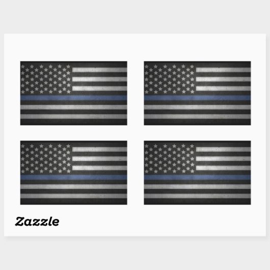 Thin Blue Line-Sticker Rechthoekige Sticker (Vel)
