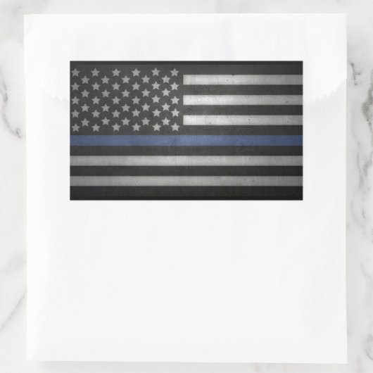 Thin Blue Line-Sticker Rechthoekige Sticker (Tas)