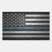 Thin Blue Line-Sticker Rechthoekige Sticker (Voorkant)