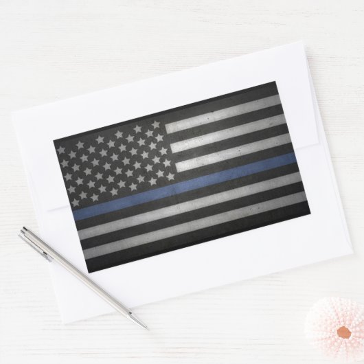 Thin Blue Line-Sticker Rechthoekige Sticker (Envelop)