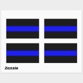 Thin Blue Line-Sticker Rechthoekige Sticker (Vel)