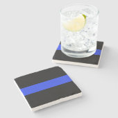 Thin Blue Line Stone Onderzetter (Zijkant)