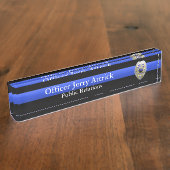 Thin Blue Line - Super Hi Res Police Officer Badge Naambordje (Zijkant)