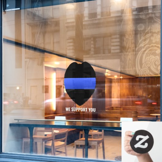 Thin Blue Line Supporter Window Cling Raamsticker (Cafe Raam)