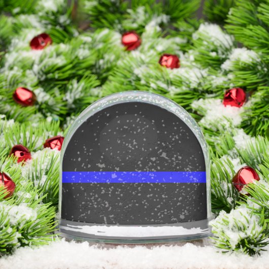 Thin Blue Line Symbolic Memorial on a Sneeuwbol (Kerstmis)