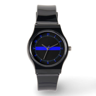 Thin Blue Line Symbolisch Memorial op een Horloge