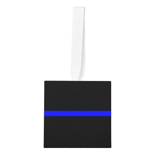 Thin Blue Line Symbolisch Memorial op een Ornament (Voorkant)