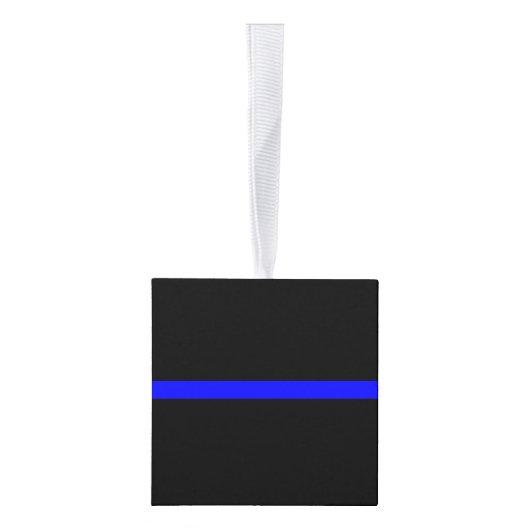Thin Blue Line Symbolisch Memorial op een Ornament (Rechts)