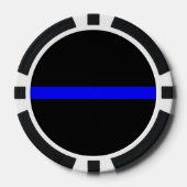 Thin Blue Line Symbolisch op een Poker Chips (Voorkant)