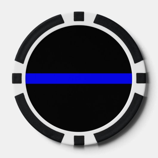 Thin Blue Line Symbolisch op een Poker Chips (Voorkant)