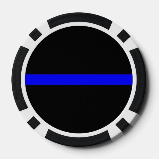 Thin Blue Line Symbolisch op een Poker Chips (Achterkant)
