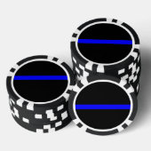 Thin Blue Line Symbolisch op een Poker Chips (Opstapeling)