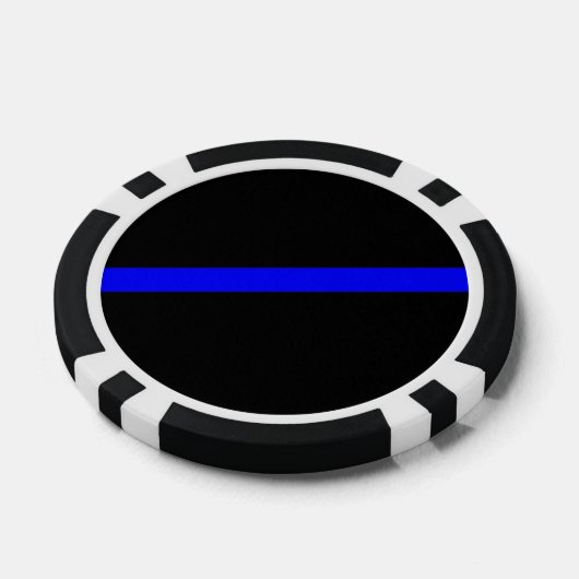 Thin Blue Line Symbolisch op een Poker Chips (Enkel)