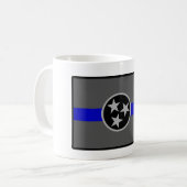 THIN BLUE LINE TENNESSEE STATE FLAG COFFEE MOK (Voorkant links)