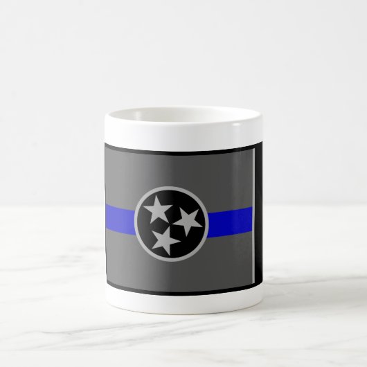 THIN BLUE LINE TENNESSEE STATE FLAG COFFEE MOK (Center)