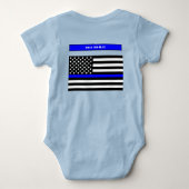 [Thin Blue Line] Terug naar de blauwe politieagent Romper (Achterkant)