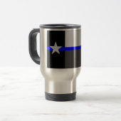 THIN BLUE LINE TEXAS STATE FLAG COFFEE MOK (Voorkant links)