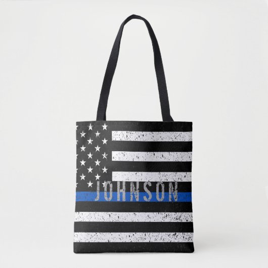 Thin Blue Line Tote Bag (Voorkant)