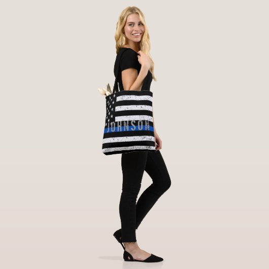 Thin Blue Line Tote Bag (Op model)