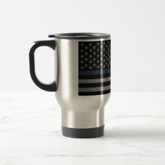 Thin Blue Line Travel Mug Reisbeker (Links)