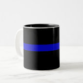 Thin Blue Line Tweekleurige Koffiemok (Voorkant links)