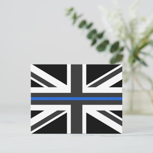 Thin Blue Line UK vlag Briefkaart (Staand voorkant)