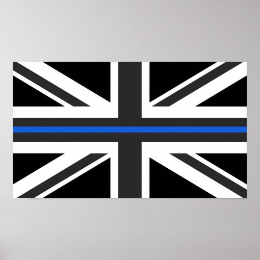 Thin Blue Line UK vlag Poster (Voorkant)