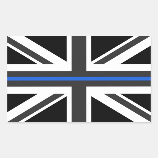 Thin Blue Line UK vlag Rechthoekige Sticker (Voorkant)
