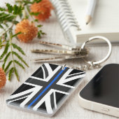 Thin Blue Line UK vlag Sleutelhanger (Voorkant Rechts)