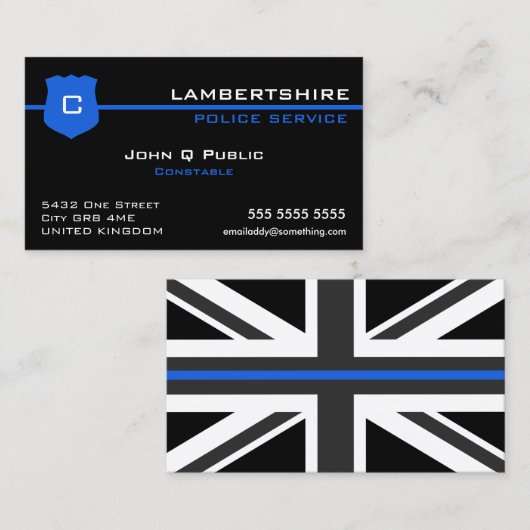 Thin Blue Line UK vlag Visitekaartje (Voorkant / Achterkant)