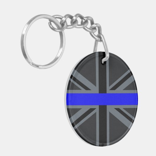 Thin Blue Line Union-aansluiting Sleutelhanger (Voorkant Links)