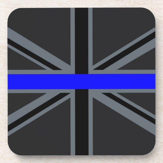 Thin Blue Line Union Jack Decor Onderzetter (Voorkant)