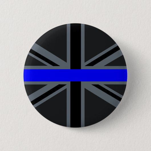 Thin Blue Line Union Jack Decor Ronde Button 5,7 Cm (Voorkant)