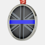Thin Blue Line Union Jack Graphic Metalen Ornament (Links)
