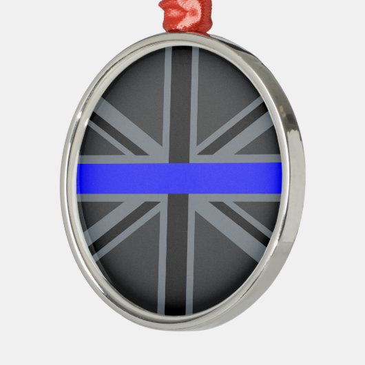 Thin Blue Line Union Jack Graphic Metalen Ornament (Links)