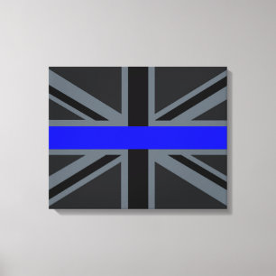 Thin Blue Line Union Jack-stijl Canvas Afdruk