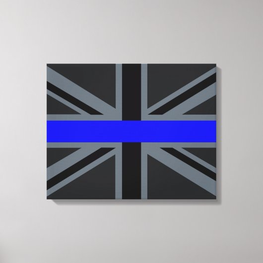 Thin Blue Line Union Jack-stijl Canvas Afdruk (Voorkant)