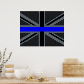 Thin Blue Line Union Jack-stijl Poster (Keuken)