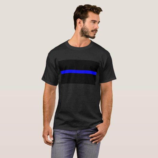 Thin Blue Line - US American United States Emblem T-shirt (Voorkant volledig)